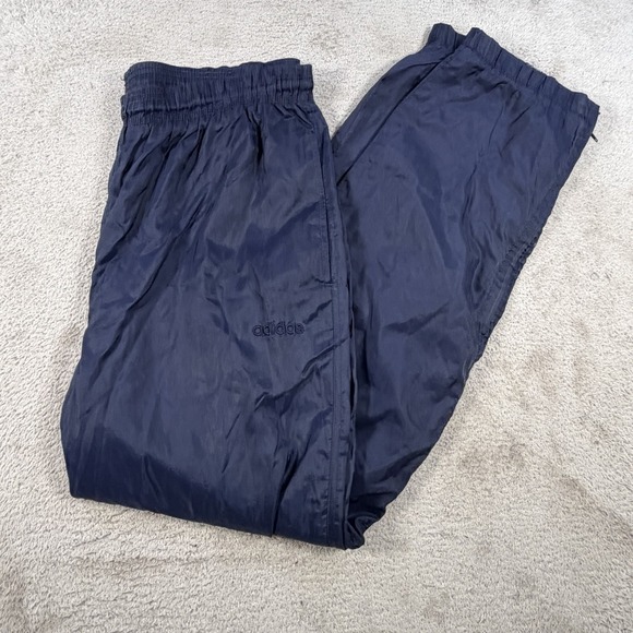 adidas Other - Vintage Adidas Windbreaker Pants Mens Large Navy Lined Drawstring Zip Ankle Gym